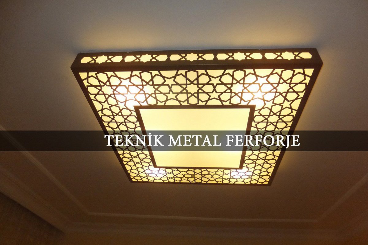 SELÇUKLU DESENLİ LAZER KESİM TAVAN AYDINLATMA